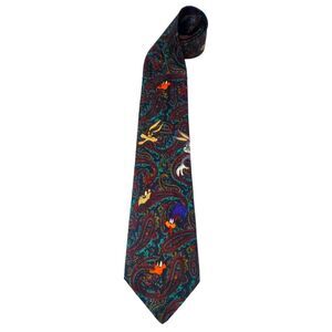 Vintage Looney Tunes Mania Paisley Daffy Roadrunner Coyote Bugs Taz 1994 Necktie
